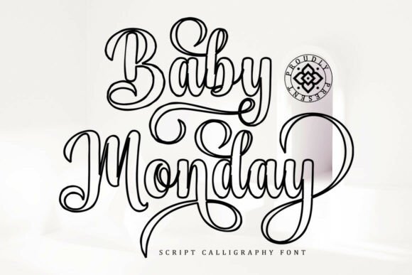 Baby Monday Outline Font for Elegant Branding