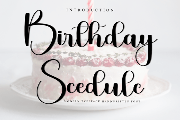 Birthday Scedule Typeface for Festive Branding